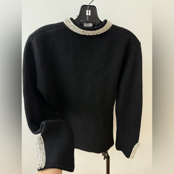 NWT Zara Jacket | ZARA 100% WOOL BEADED CARDIGAN/ JACKET (Size: M) - Picture 11 of 16